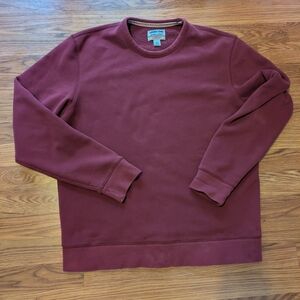 Vintage Lands' End Men's Burgundy Sweatshirt
